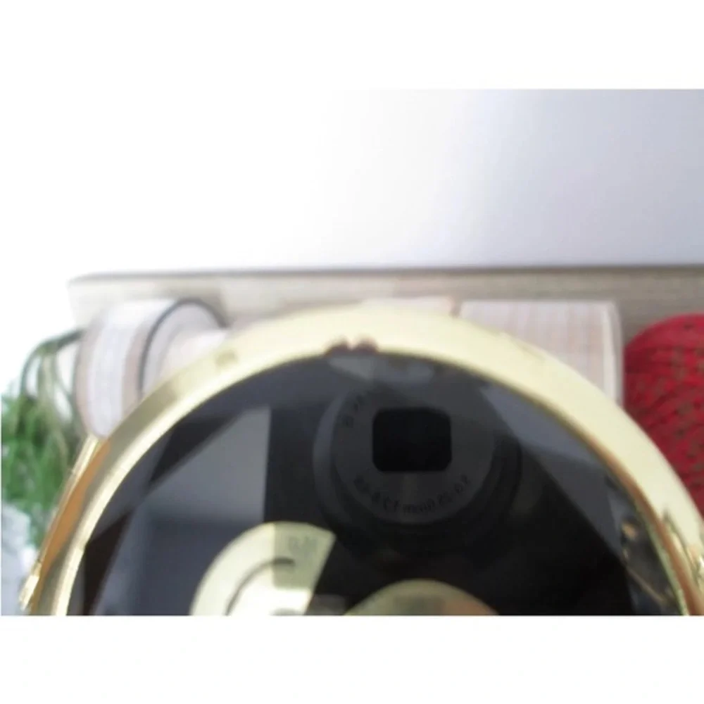 Modern‎ Expressions Monogramed S Black Gold Tone Compact Mirror Geometric shape